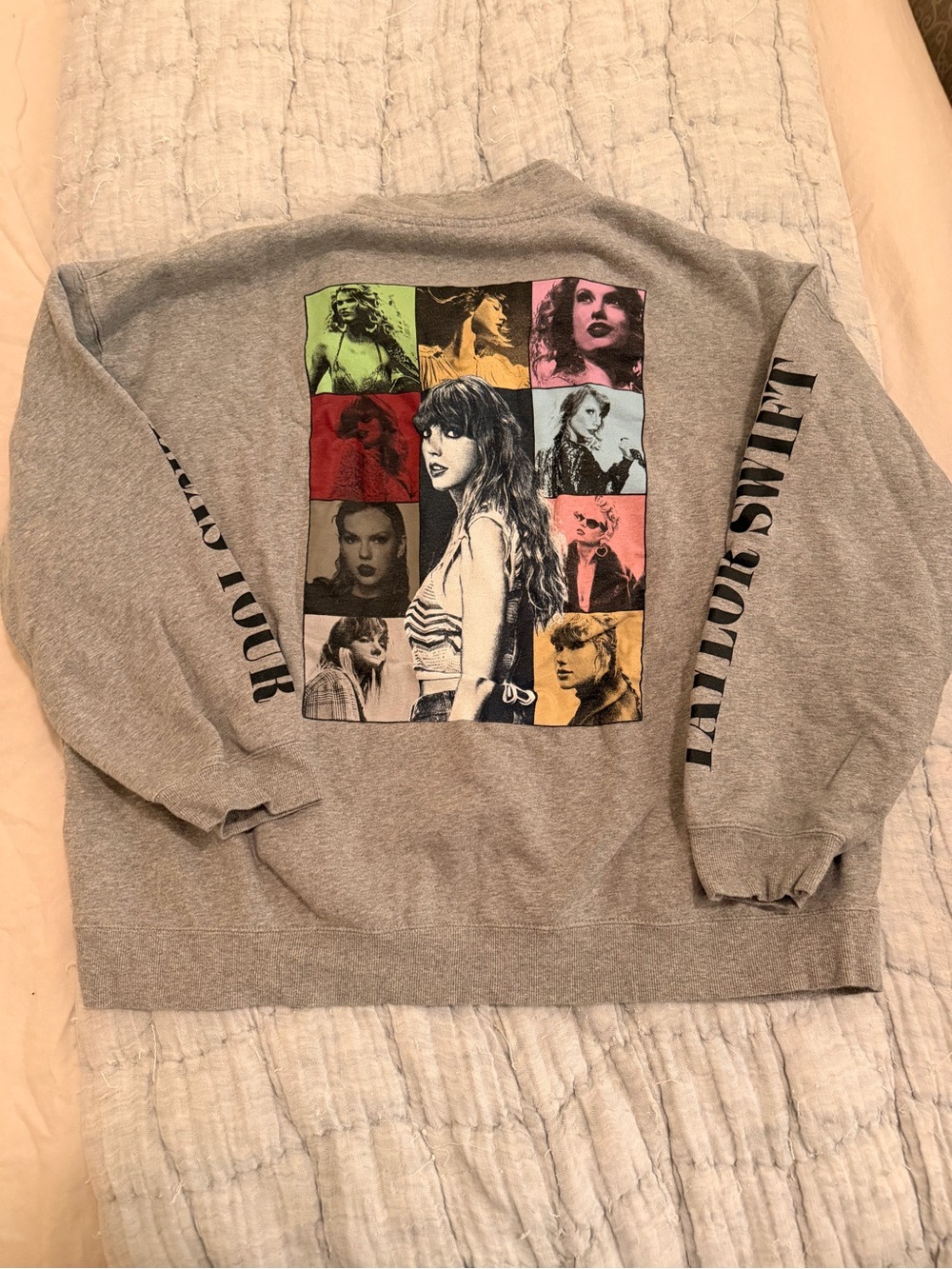 Taylor Swift Eras Tour Authentic Gray Quarter Zip Sweatshirt
